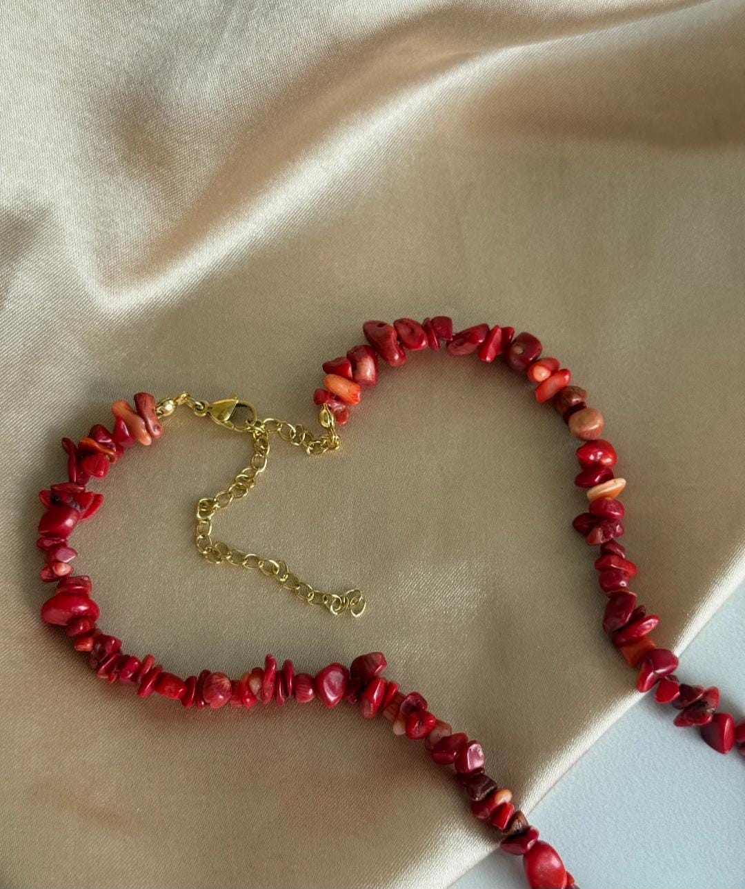 El Yapımı Ayarlanabilir Mercan İnci Değerli Taşlı Bohem Şık Tılsım Kolye