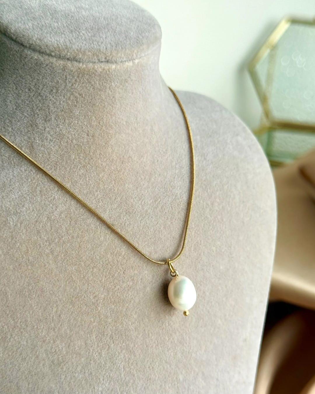 Gerçek Doğal İnci Kolye ve Çelik Çember Küpe Seti Çıkarılabilir İncilerle